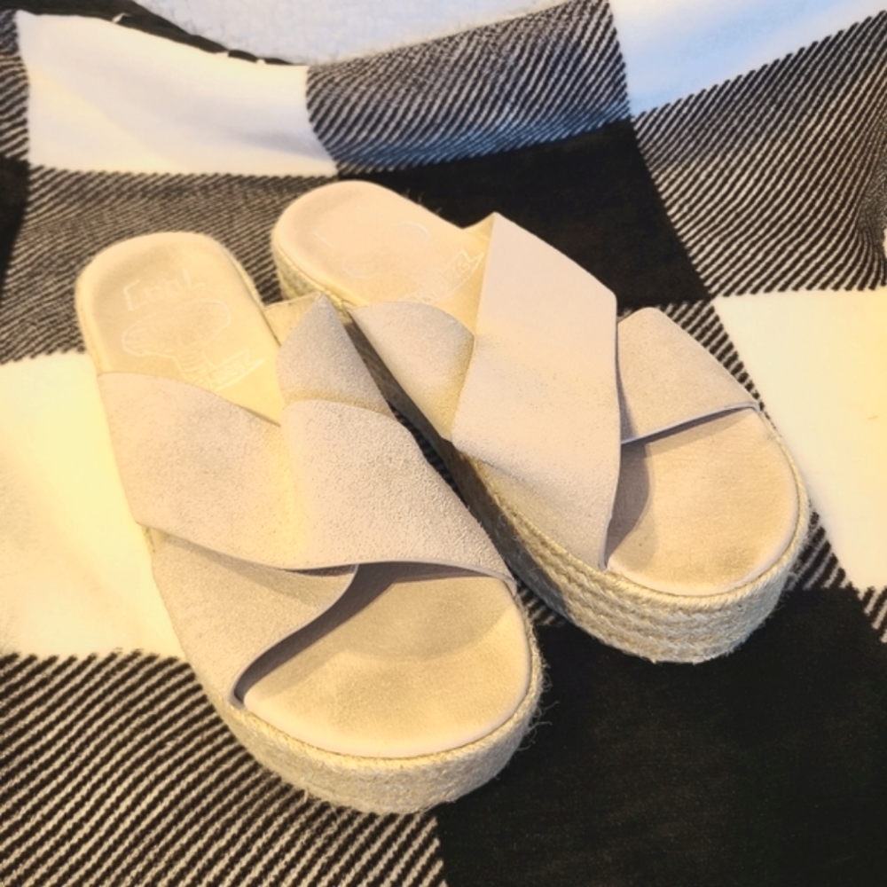 Cool My Shoes tan espadrille platform sandals size 39